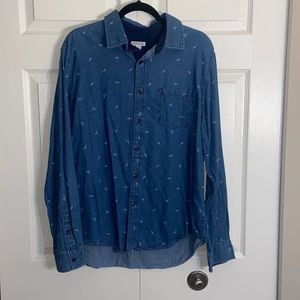 Merona dress shirt size large with birds